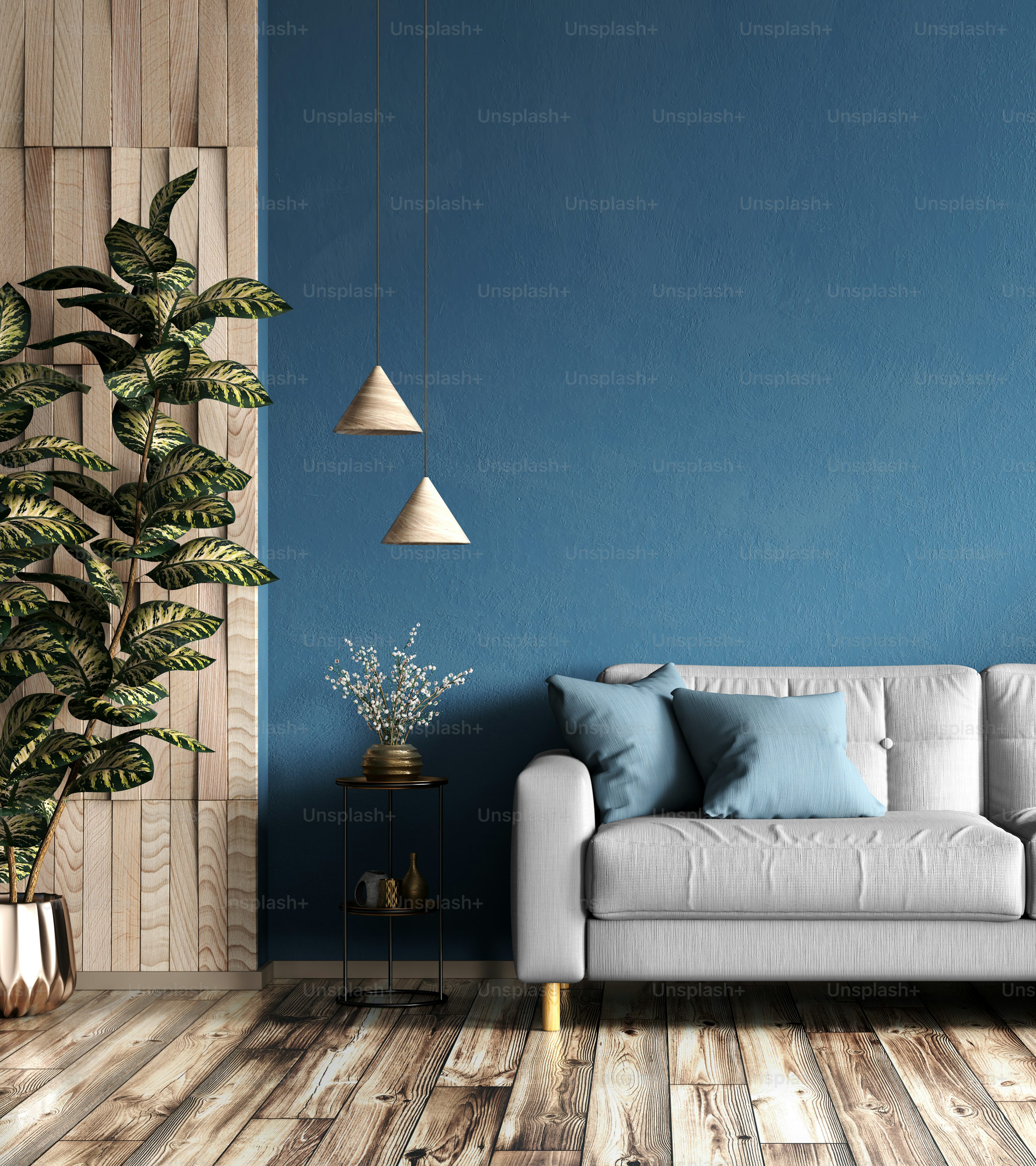 Blue accent wall